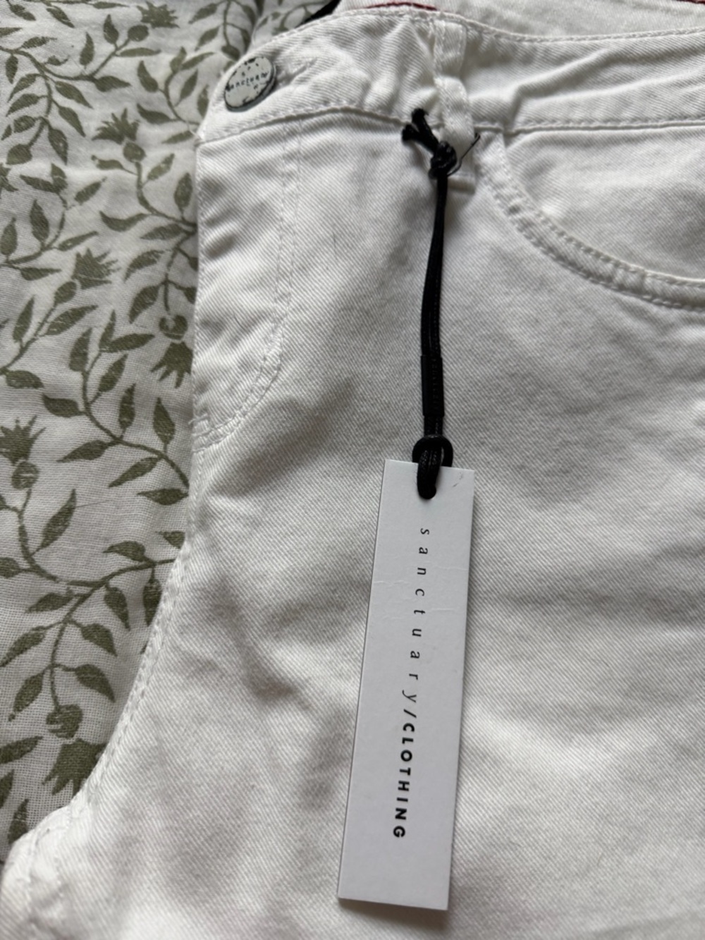 Sanctuary White Denim Skinny Jeans with Contrast Stitching